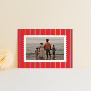 Cartes Pour Fêtes Annuelles Stripes simples et pétoncles paysage photo
