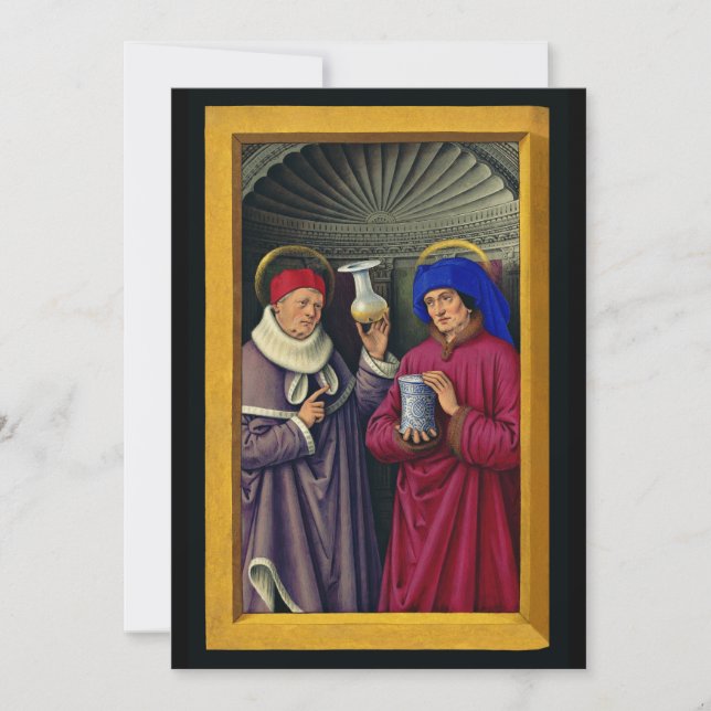 Cartes Pour Fêtes Annuelles Sts. Cosmas et Damian Saints patrons de la santé (Devant)