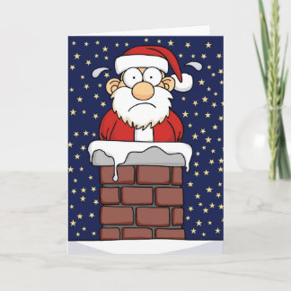 Cartes Pour Fêtes Annuelles Stuck Santa