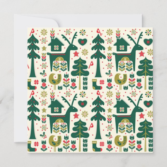 Cartes Pour Fêtes Annuelles Style danois Noël (Devant)