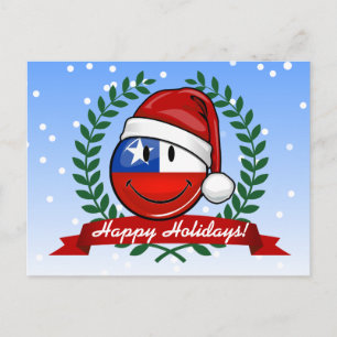 Cartes Pour Fêtes Annuelles Style de Noël de drapeau du Chili