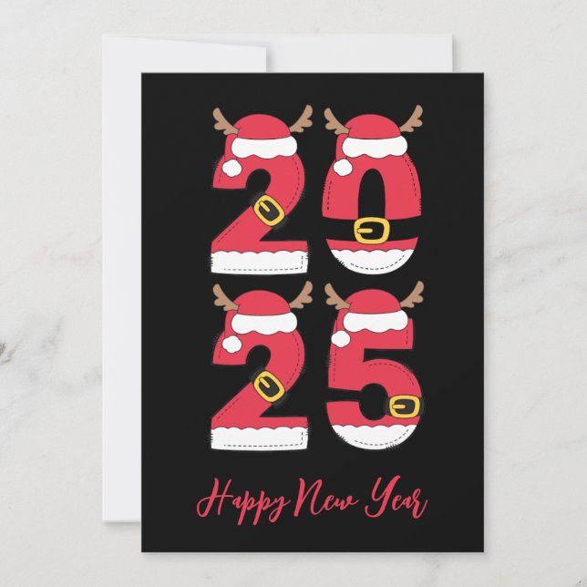 Cartes Pour Fêtes Annuelles Style de Noël simple heureux nouvelles années cart (Devant)