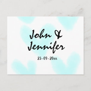 Cartes Pour Fêtes Annuelles style de texte minimal simple blanc mariage cœur b