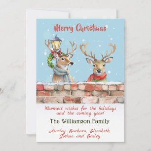 Cartes Pour Fêtes Annuelles Style Funky Quirky Aquarelle Reindeer Noël