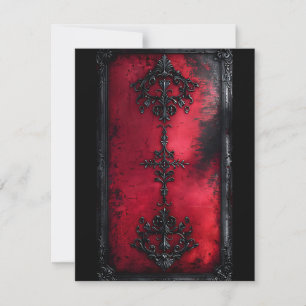 Cartes Pour Fêtes Annuelles Style gothique Porte rouge et noire