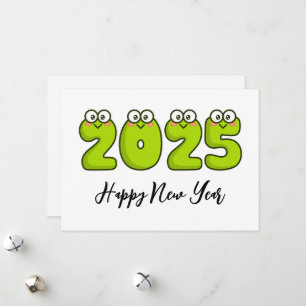 Cartes Pour Fêtes Annuelles Style grenouille simple heureux nouvelle année car