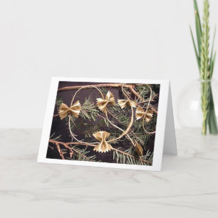 CARTES POUR FÊTES ANNUELLES STYLE ITALIEN PÂTES/DÉCORATION VERTE POUR NOËL