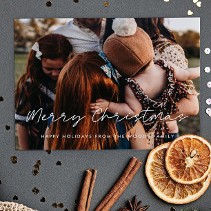 Cartes Pour Fêtes Annuelles Style moderne Joyeux Noël Photo de famille