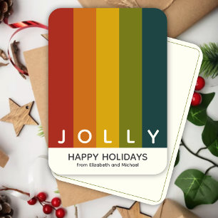 Cartes Pour Fêtes Annuelles Style moderne minimaliste de couleurs rayures Noël