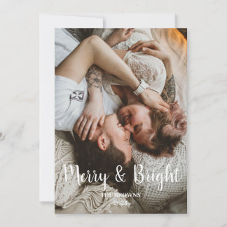 Cartes Pour Fêtes Annuelles Style Noël Joyeux Bright Photo de famille