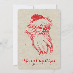 Cartes Pour Fêtes Annuelles Style père Noël Faux Letterpress dénaturé