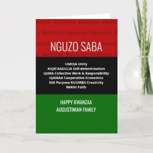 Cartes Pour Fêtes Annuelles Style personnalisé NGUZO SABA Happy Kwanzaa