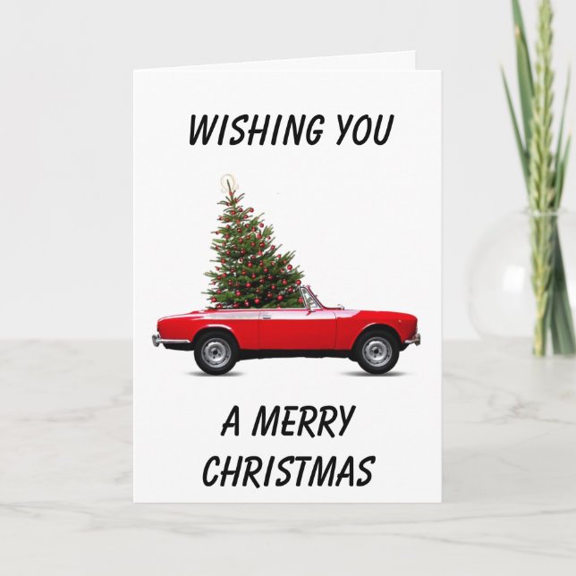 CARTES POUR FÊTES ANNUELLES STYLE ROUGE CONVERTIBLE "MERRY CHRISTMAS" (Devant)