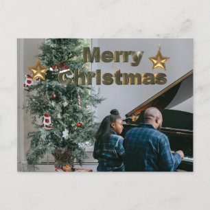 Cartes Pour Fêtes Annuelles Style verdoyant Arbre de Noël Famille Photo