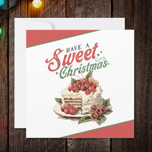 Cartes Pour Fêtes Annuelles Style vintage Avoir un gâteau de Noël sucré