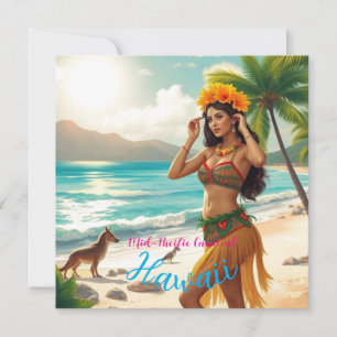 Cartes Pour Fêtes Annuelles Style vintage Hawaiian Travel Honolulu Hula Girl
