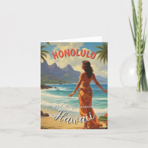 Cartes Pour Fêtes Annuelles Style vintage Hawaiian Travel Honolulu Mid-Pacific