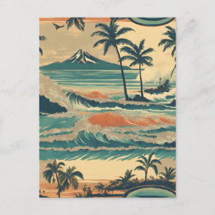 Cartes Pour Fêtes Annuelles Style vintage Hawaiian Travel Honolulu Mid-Pacific