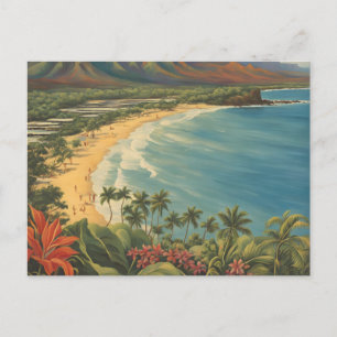 Cartes Pour Fêtes Annuelles Style vintage Hawaiian Travel Honolulu Mid-Pacific