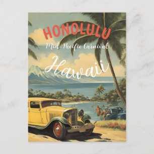 Cartes Pour Fêtes Annuelles Style vintage Hawaiian Travel Honolulu Mid-Pacific
