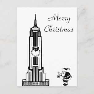 Cartes Pour Fêtes Annuelles Style Vintage père Noël New York