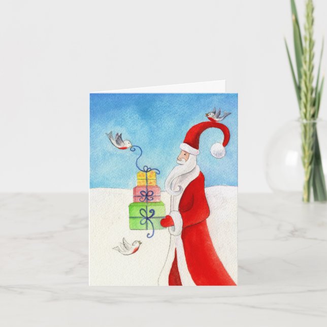 Cartes Pour Fêtes Annuelles Stylised Santa & venin Christmas art seasonal card (Devant)