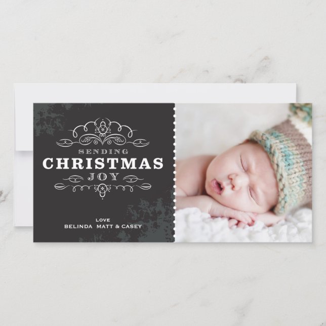 Cartes Pour Fêtes Annuelles STYLISH HOLIDAY PHOTOCARD :: envoyer la joie de No (Devant)