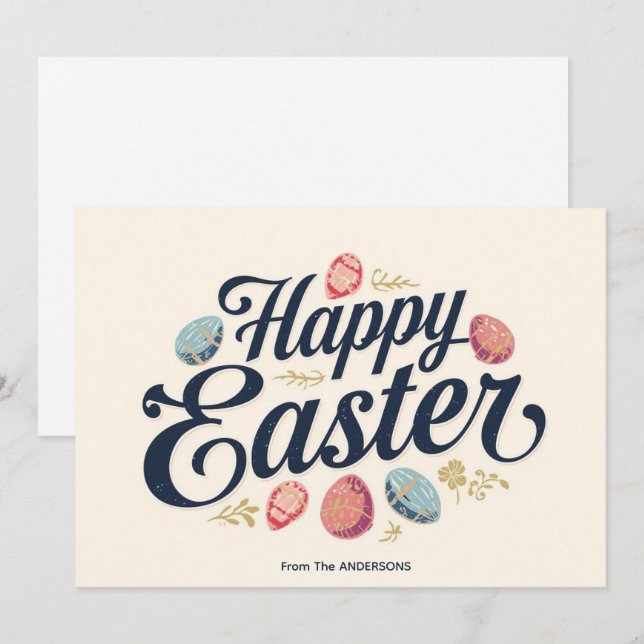 Cartes Pour Fêtes Annuelles Stylish Modern Easter Modern  (Devant / Derrière)