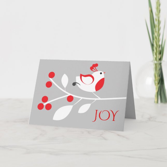 Cartes Pour Fêtes Annuelles Stylish Partridge Joy Christmas Greeting Card (Devant)
