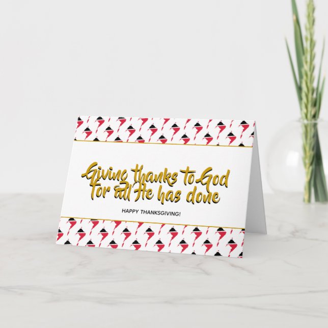 Cartes Pour Fêtes Annuelles Stylish TRINIDAD TOBAGO Remerciements MERCI (Devant)