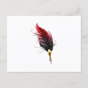 Cartes Pour Fêtes Annuelles Stylo rouge en plumes avec nib or