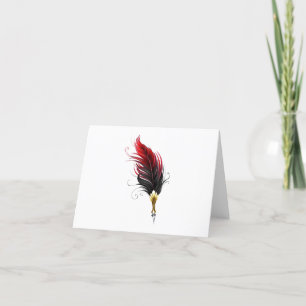 Cartes Pour Fêtes Annuelles Stylo rouge en plumes avec nib or