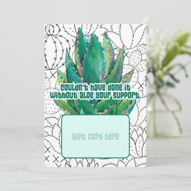 Cartes Pour Fêtes Annuelles Succulent Thank You Teacher Gift Card Holder (Debout devant)
