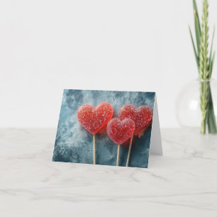 Cartes Pour Fêtes Annuelles Sucette Cœurs de Bonbon Message de la Saint-Valent