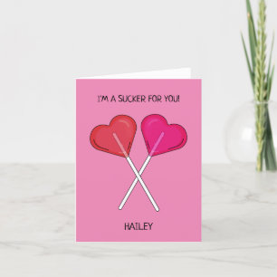 Cartes Pour Fêtes Annuelles Sucette en forme de cœur personnalisée Je suis fou