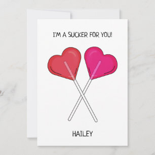 Cartes Pour Fêtes Annuelles Sucette en forme de cœur personnalisée Je suis fou