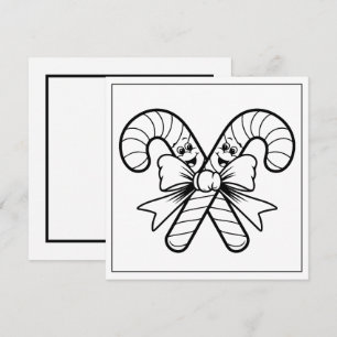 Cartes Pour Fêtes Annuelles Sucre de canne de coloriage de Noël festif