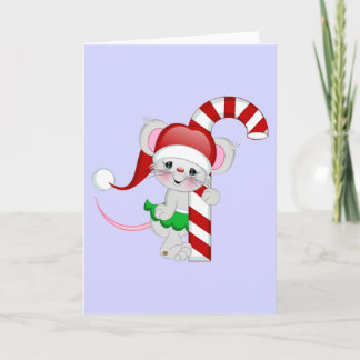 Cartes Pour Fêtes Annuelles Sucre de canne de la souris de Noël