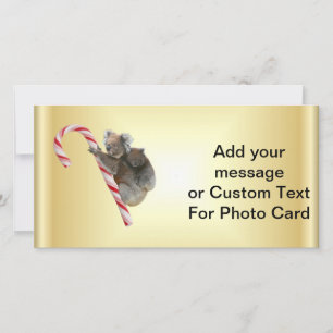 Cartes Pour Fêtes Annuelles Sucre de canne de Noël Koalas
