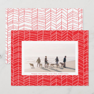 Cartes Pour Fêtes Annuelles Sucre de canne de Noël moderne Red 2022 Photo