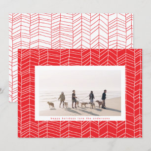 Cartes Pour Fêtes Annuelles Sucre de canne de Noël moderne Red 2022 Photo