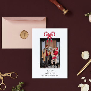 Cartes Pour Fêtes Annuelles Sucre de canne Rouge rose Motif Noël Photo