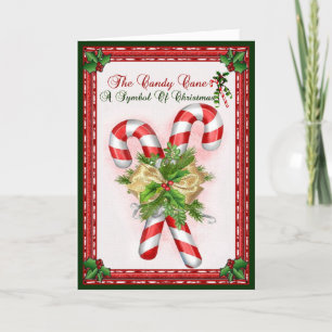 Cartes Pour Fêtes Annuelles Sucre de canne Symbole De Noël Salutation