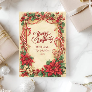 Cartes Pour Fêtes Annuelles Sucre de canne vintage Noël