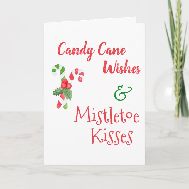 Cartes Pour Fêtes Annuelles Sucre de canne Wives & Mistletoe Kisses Noël (Devant)