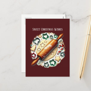 Cartes Pour Fêtes Annuelles Sucré Noël voeux biscuit pâtisserie