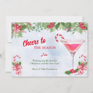 Cartes Pour Fêtes Annuelles Sucres de canne et cocktails Noël