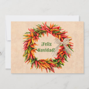 Cartes Pour Fêtes Annuelles Sud-Ouest du Chili Ristra Wreath Apat Feliz Navida