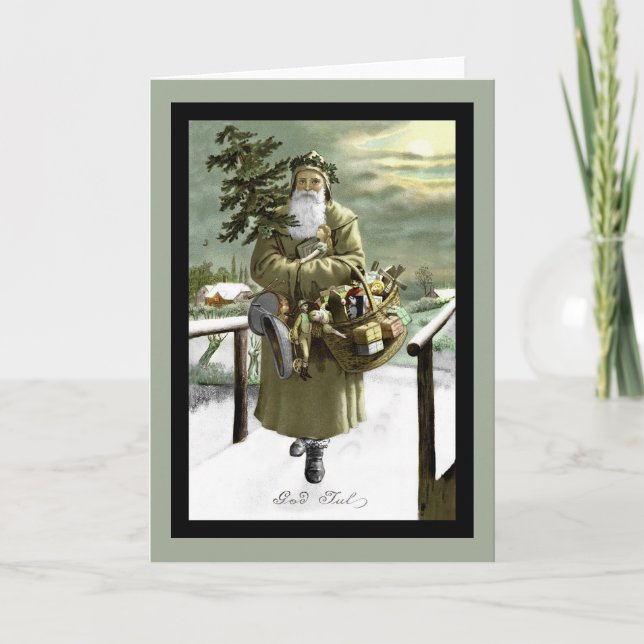 Cartes Pour Fêtes Annuelles Suédois Père Noël de juillet de Dieu (Devant)