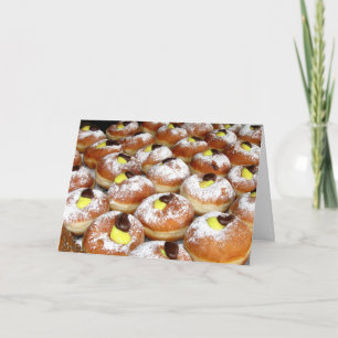 Cartes Pour Fêtes Annuelles Sufganiyot rempli de crème